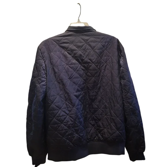 Guess Men's Water Resistant Quilted Bomber Full Zip Jacket Navy Blue Size XL - Picture 3 of 10